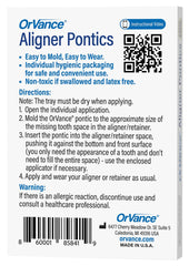 Pontics being molded to fit between teeth for use with aligners