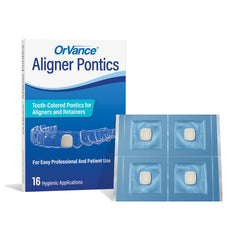 OrVance Pontics aligned in front view for Invisalign trays