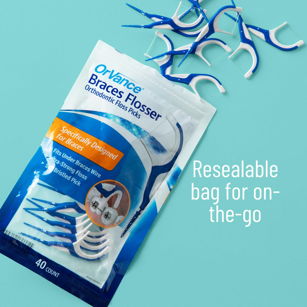 Travel-ready OrVance Braces Flosser pack