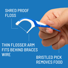 Close-up of ultra-strong floss in OrVance Braces Flosser