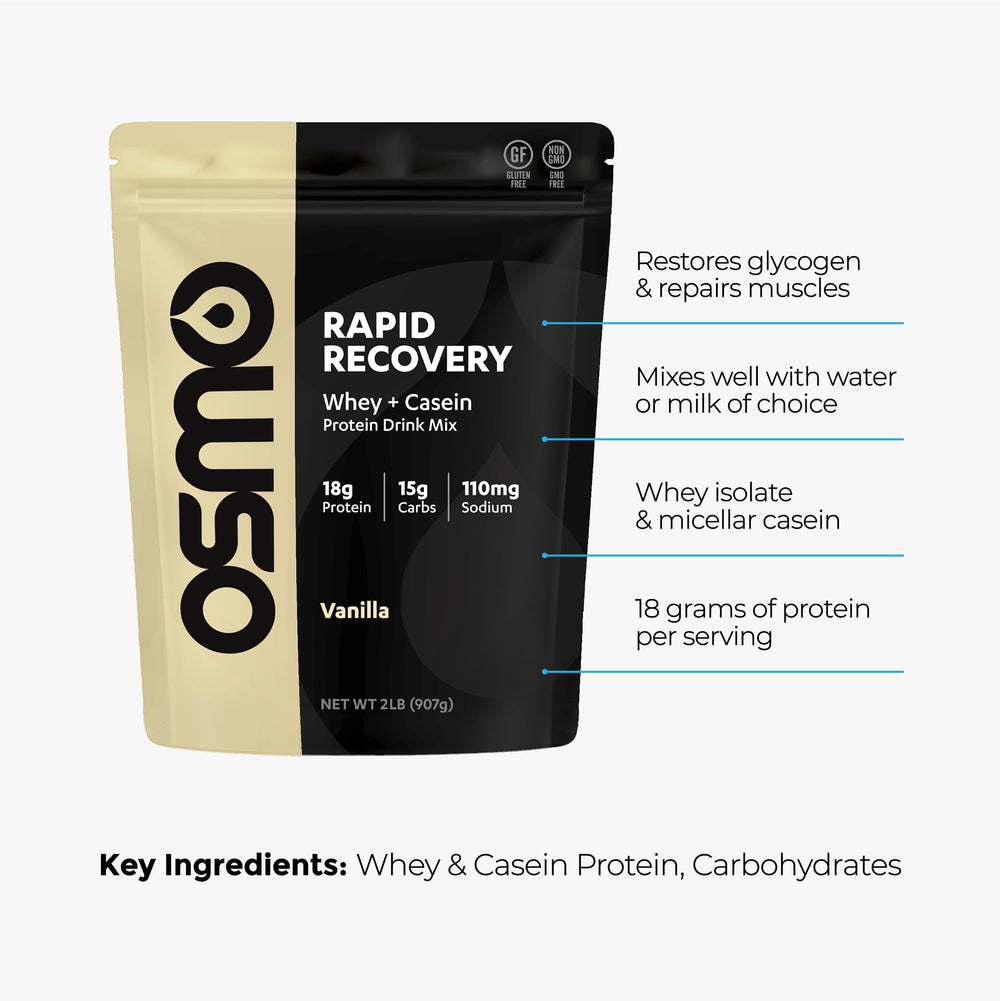 Back panel with nutrition information on Osmo Rapid Recovery vanilla