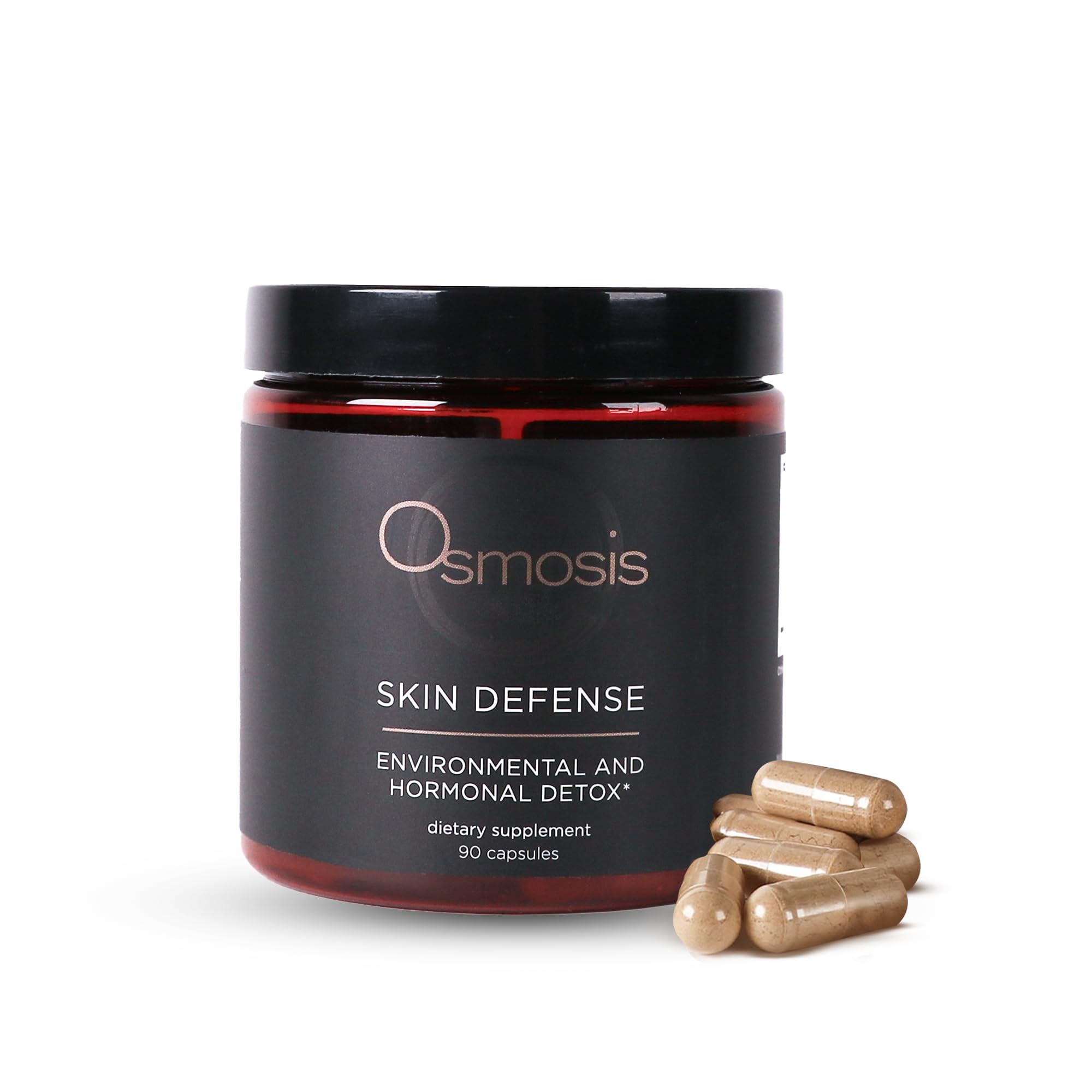 Front view of Osmosis Skincare Skin Defense Supplement bottle