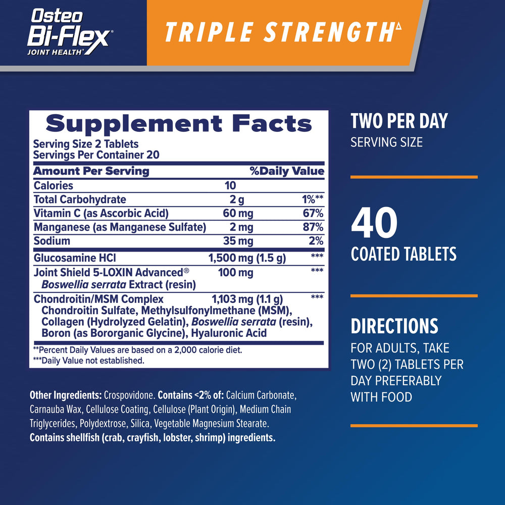 Osteo Bi-Flex Triple Strength(5) 40-count bottle side view