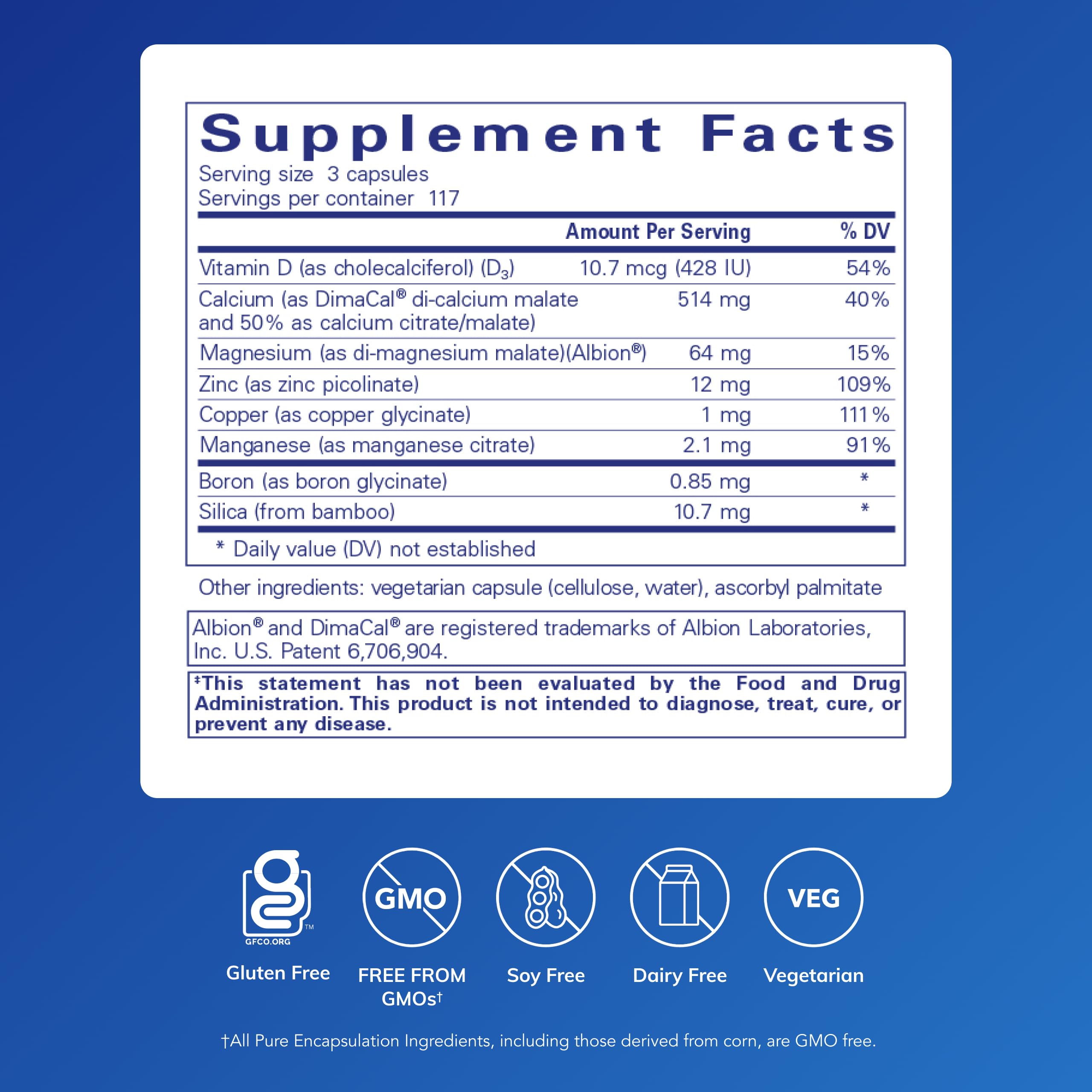 Close-up of OsteoBalance label highlighting hypoallergenic formula
