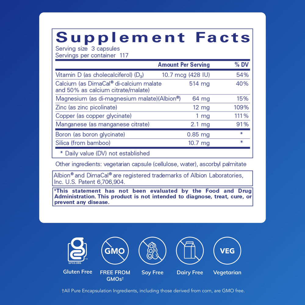 Close-up of OsteoBalance label highlighting hypoallergenic formula
