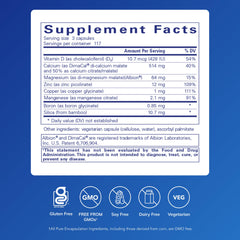 Close-up of OsteoBalance label highlighting hypoallergenic formula