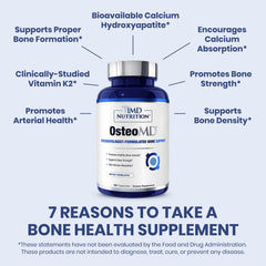 OsteoMD bottle back view showing supplement facts