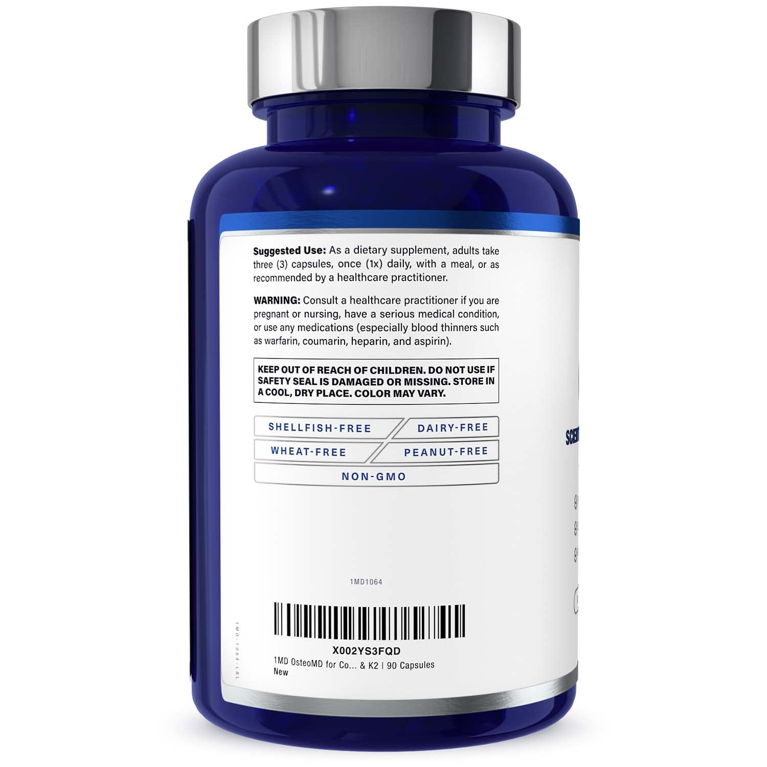 OsteoMD dosage chart with capsules