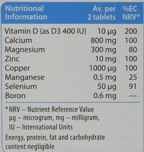 Osteocare 90 Tablets dosage information chart