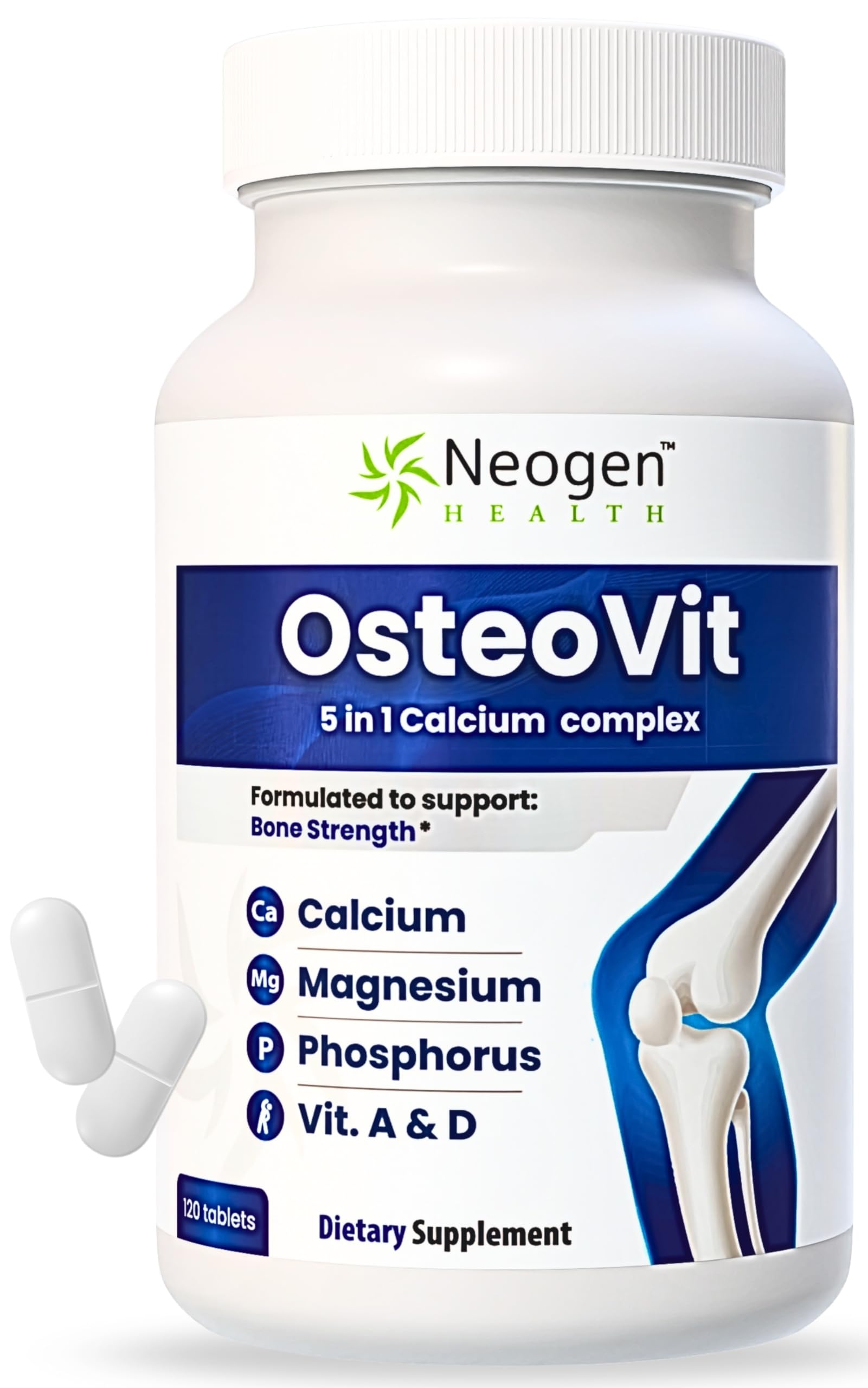 OsteoVit 5-in-1 Calcium 120 tabs bottle front label