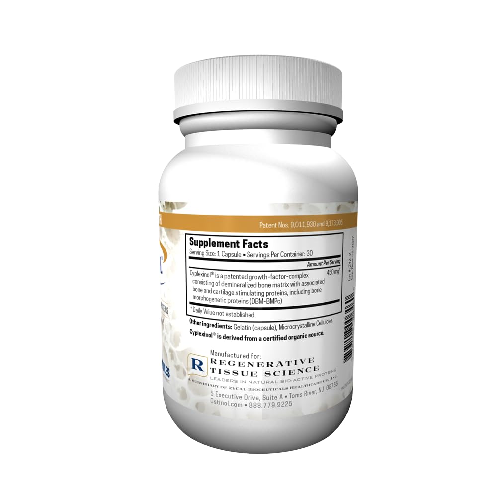 Close-up of Ostinol 450mg bottle with capsules
