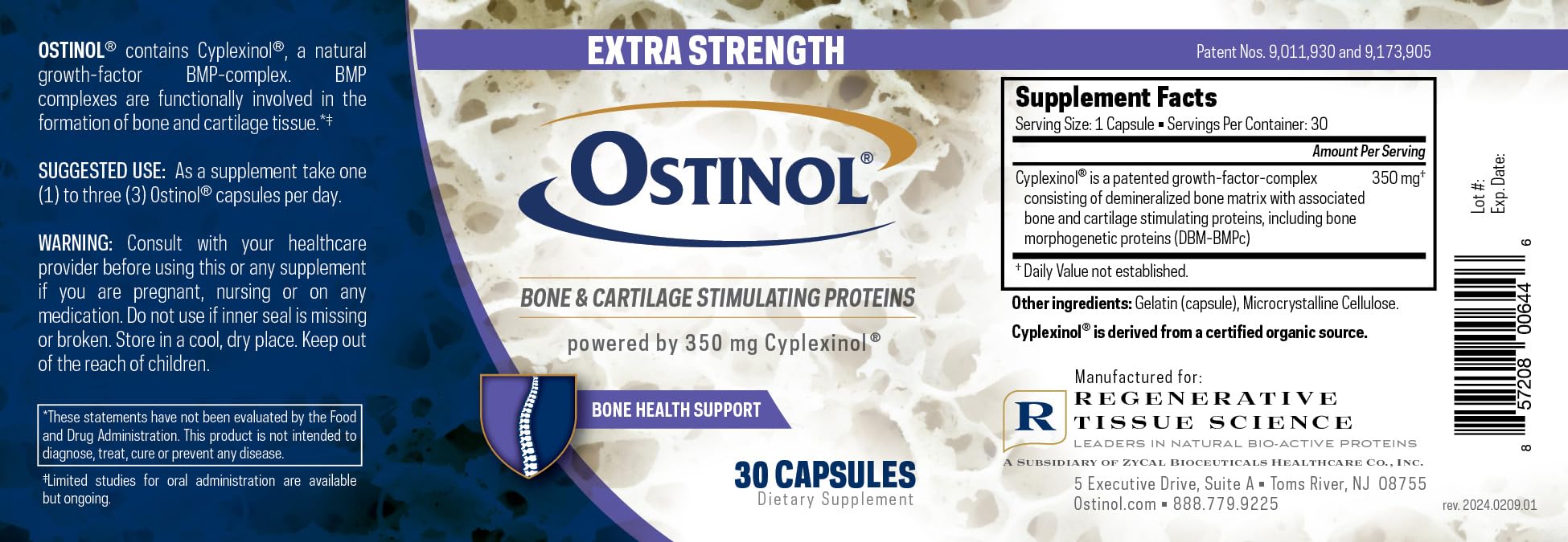 Close-up of Ostinol 350mg capsule