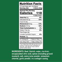 Ostrim Original nutrition panel close-up highlighting protein and macros.