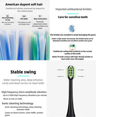4 brushing modes icons: Clean, Whitening, Gum Care, Polishing