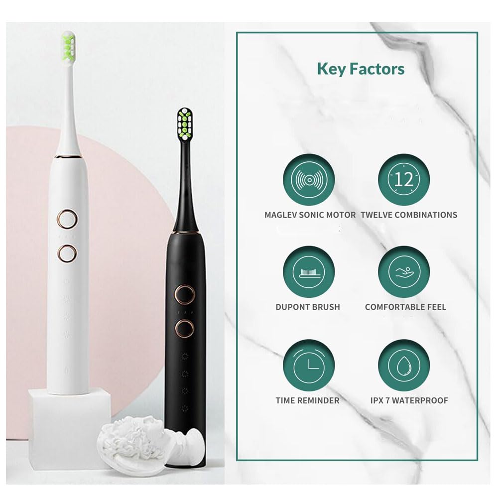 Complete kit: toothbrush and heads in black design