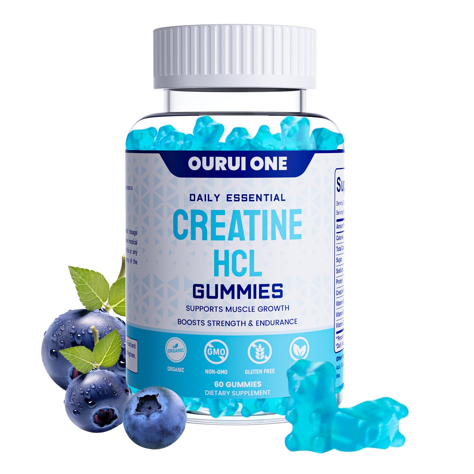 Ourui One Creatine HCL Gummies bottle and label