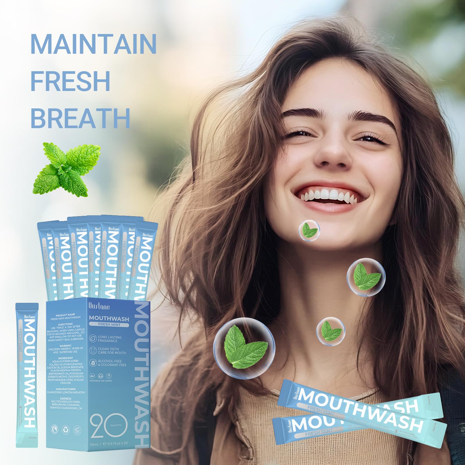 15ml packet portion size ideal for post-meal mouth rinse