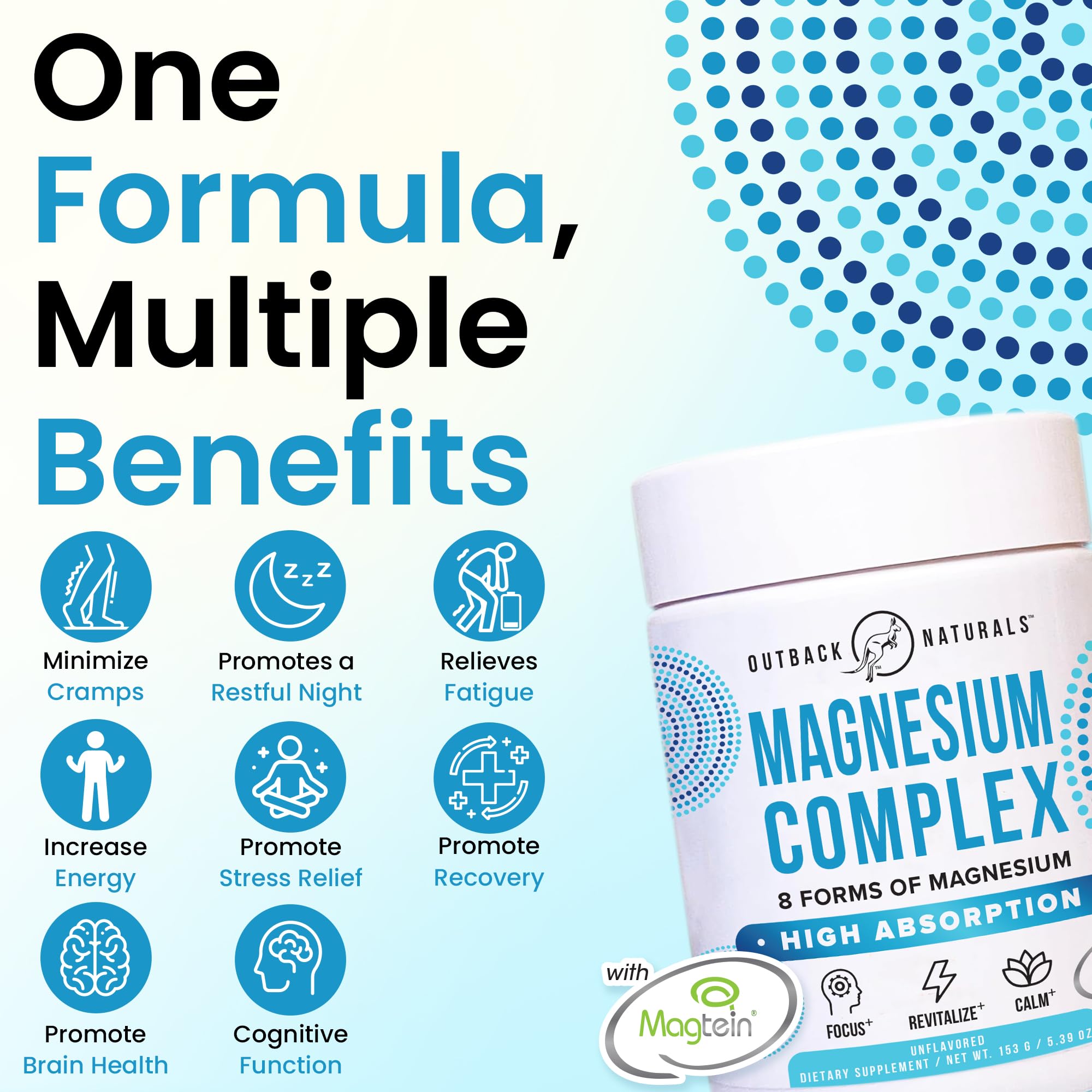 Blend of Di-Magnesium Malate and Magnesium Glycinate for muscle relaxation