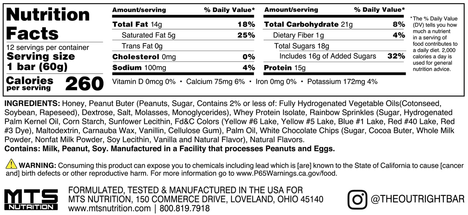 Close-up of Birthday Cake Peanut Butter bar texture
