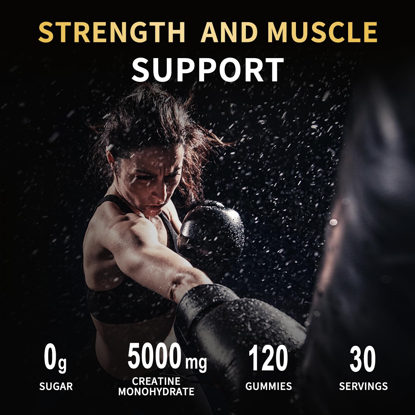 Vegan and sugar-free labeling on OUYIYUA Creatine Monohydrate Gummies