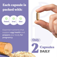 Ovarian support vitamins with folate, iron, and zinc