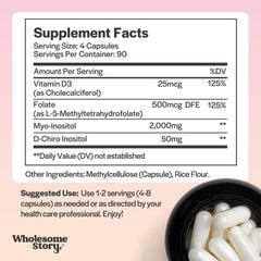 Ovarian health support with inositol capsules