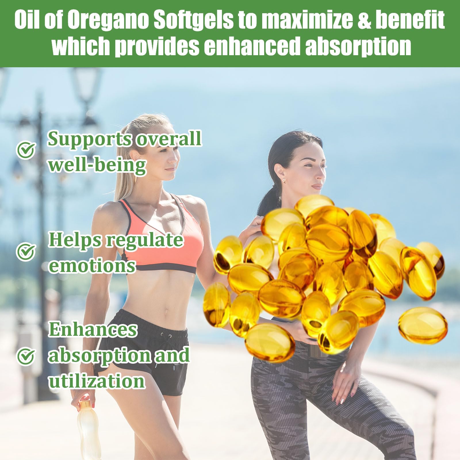 Black seed oil blended oregano oil softgels