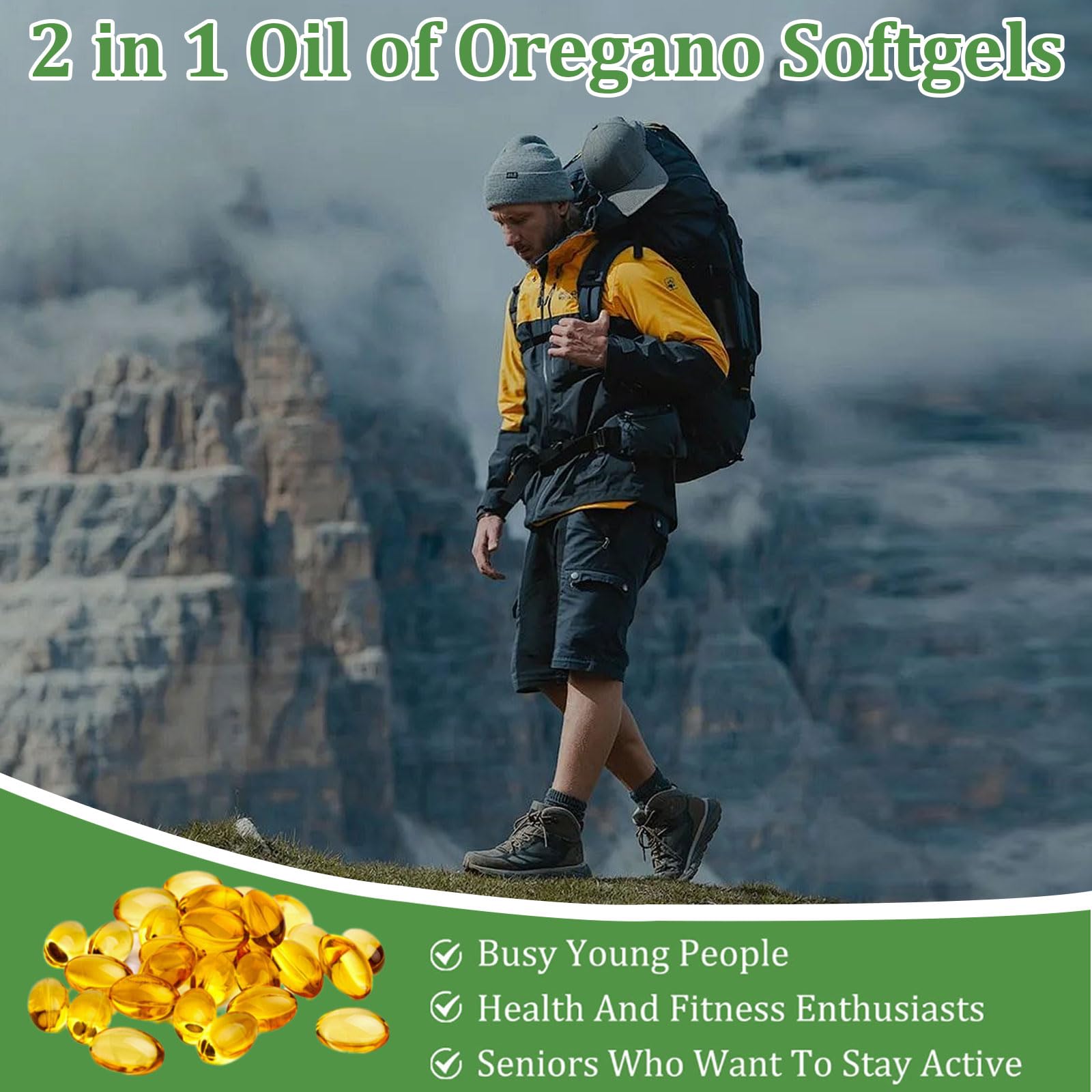 Dosing instruction: two softgels daily