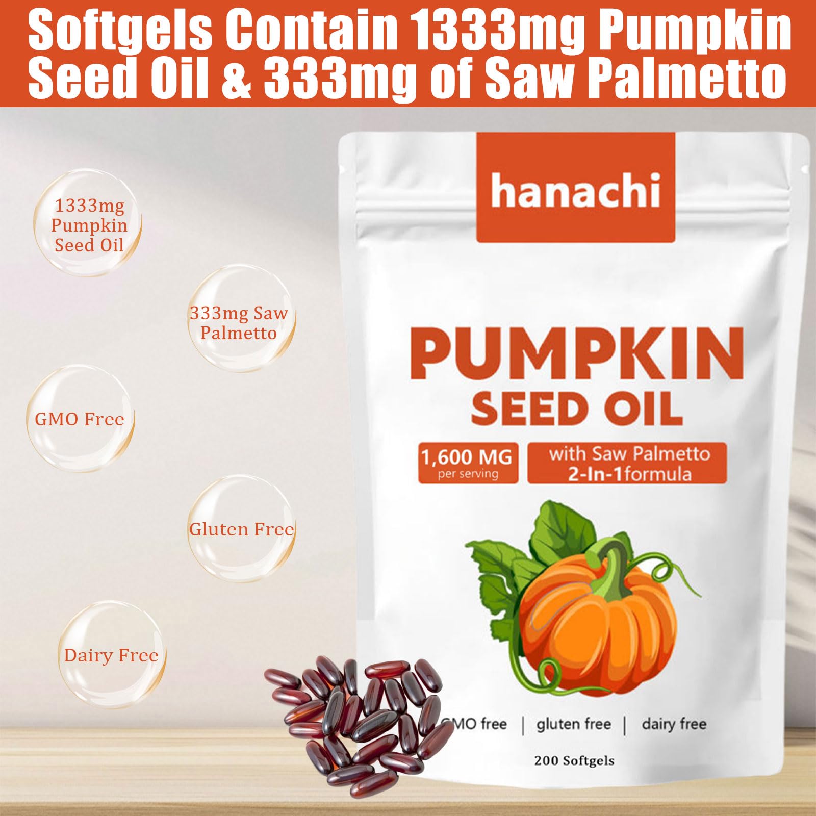 Saw Palmetto and pumpkin seed oil blend ingredients