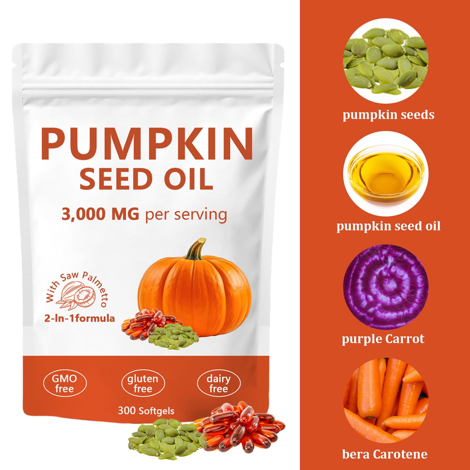 Hair growth concept with pumpkin seed oil capsules