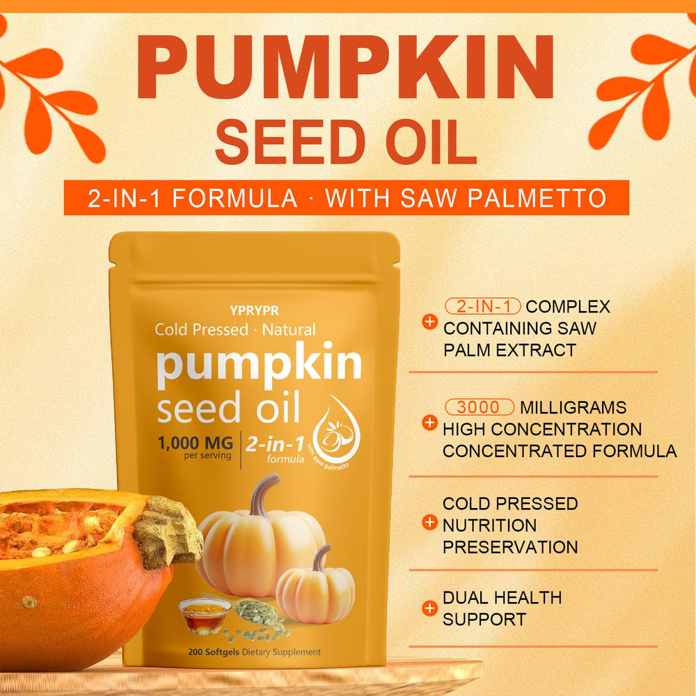 Back view of Ovela Pumpkin Seed Oil with Saw Palmetto bottle showing supplement facts