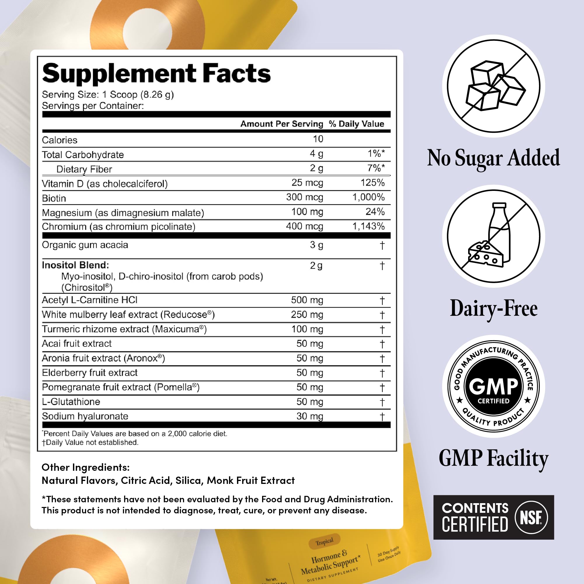 Illustration of mulberry leaf and inositol representing Ovii key ingredients