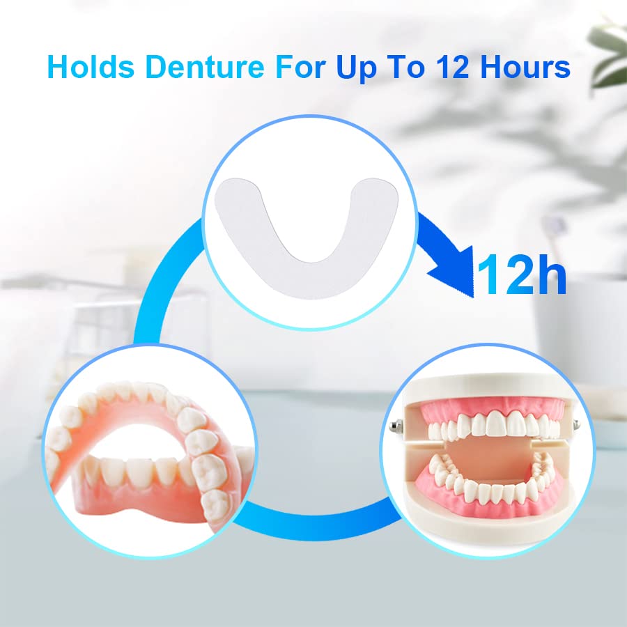 Denture being placed into mouth after applying cushion
