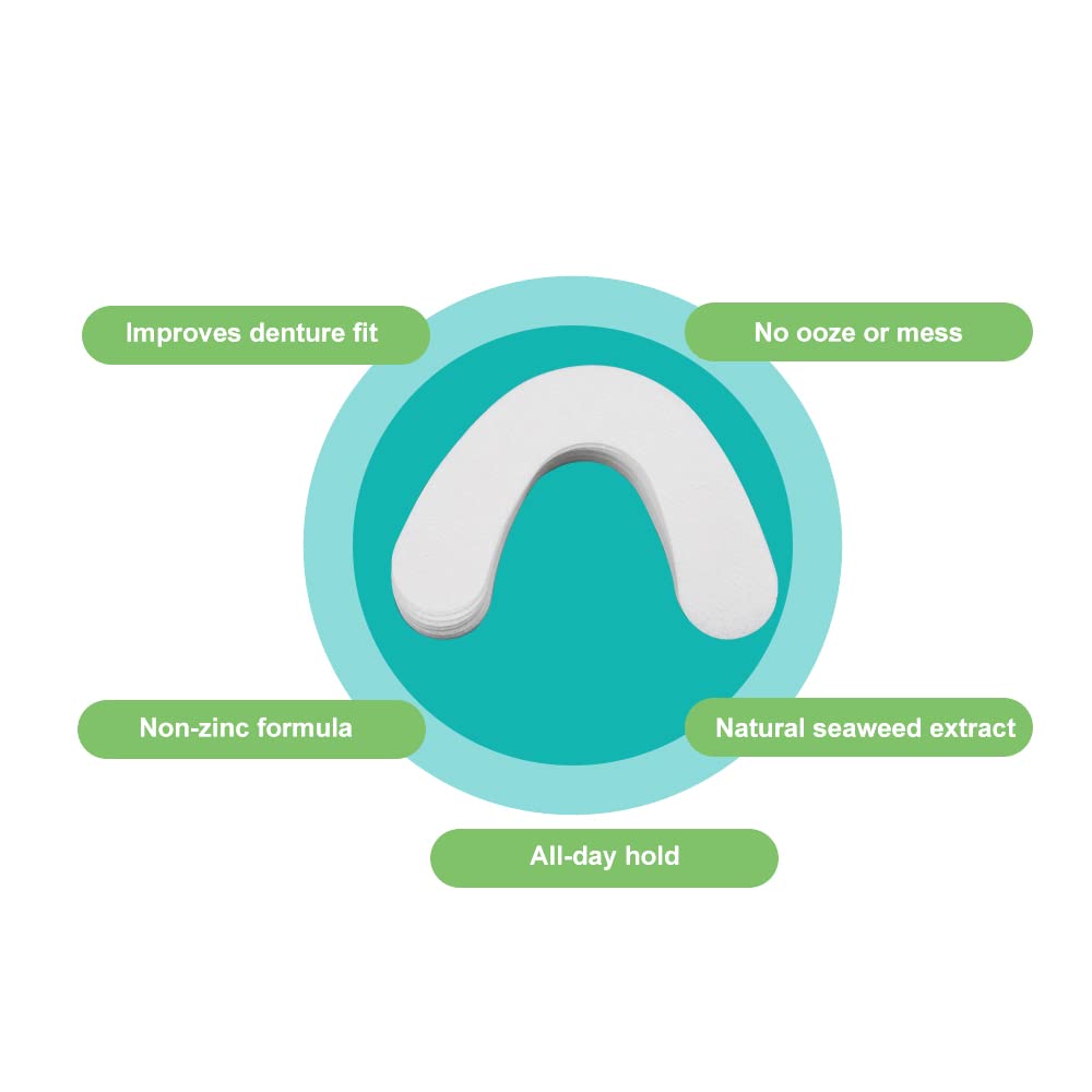 Denture with cushion after seating for secure hold