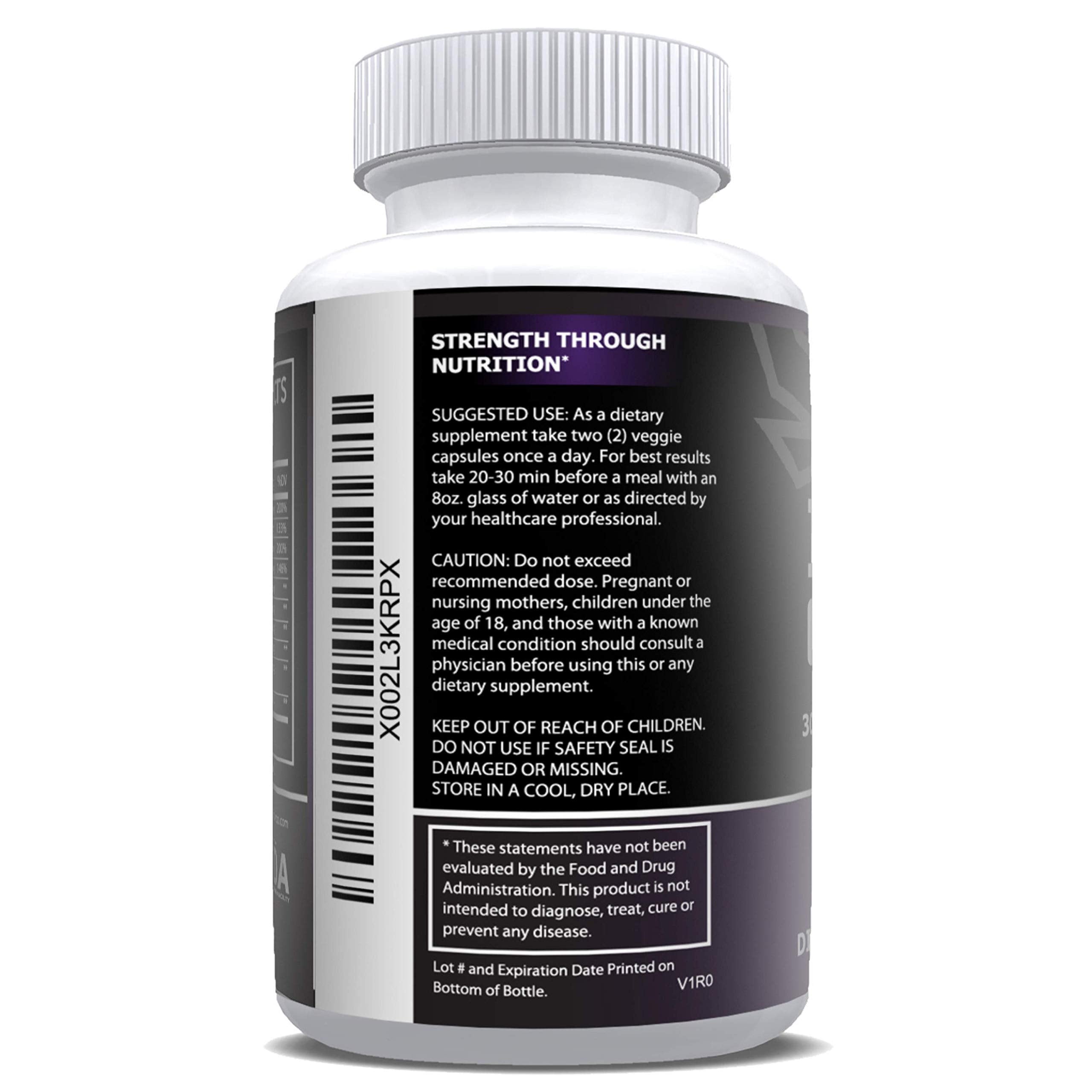 Product packaging front view showing 1 month supply