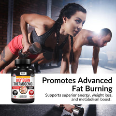 Close-up of Oxy Burn label highlighting ingredients