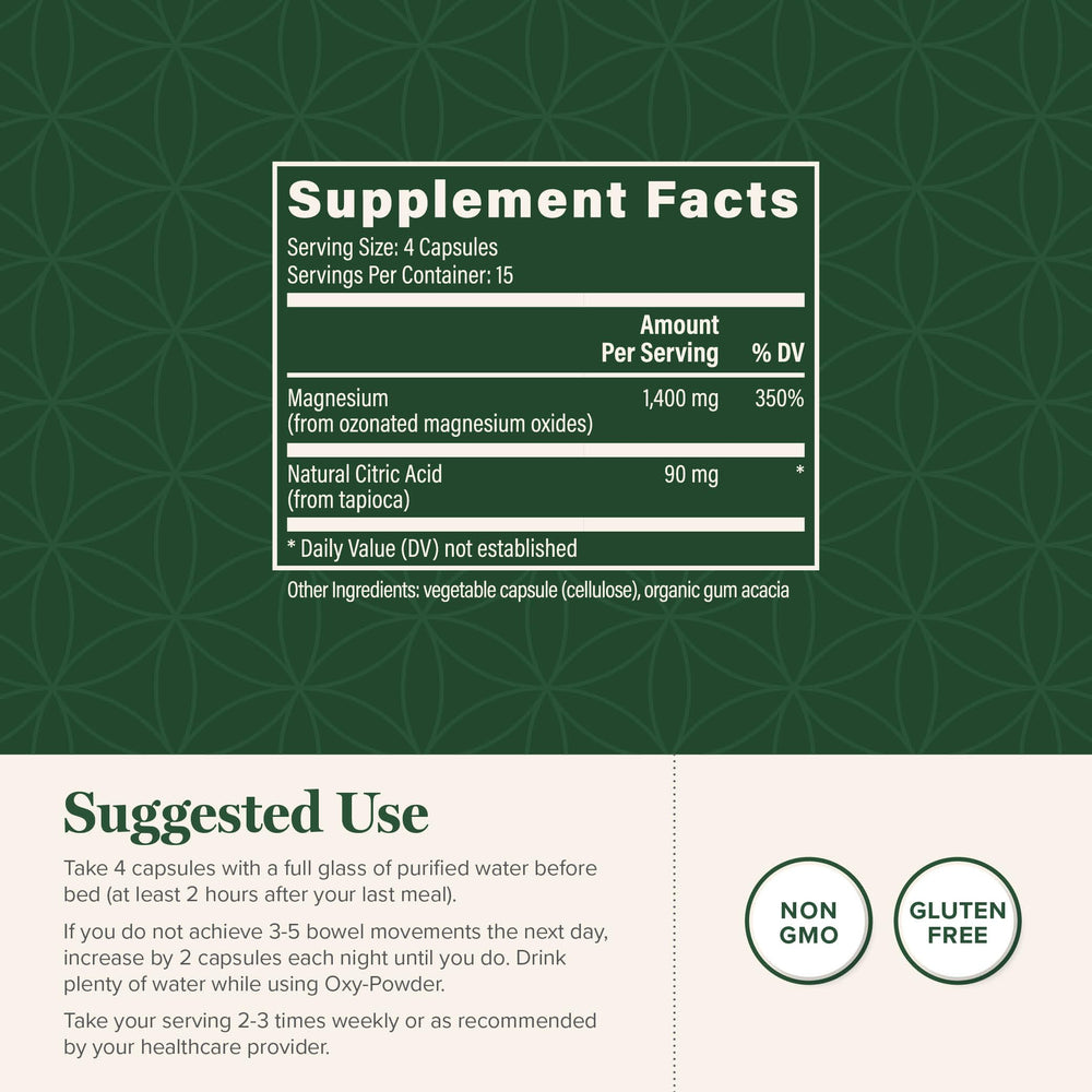 Oxy-Powder capsules for colon detox