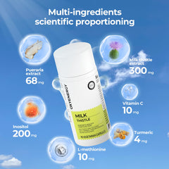 Supplement facts label for OxyEnergy Milk Thistle