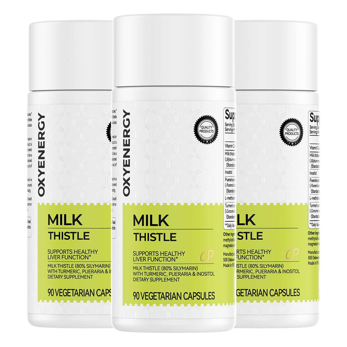 OxyEnergy Milk Thistle hero image with bottle label