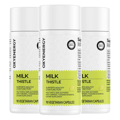 OxyEnergy Milk Thistle hero image with bottle label