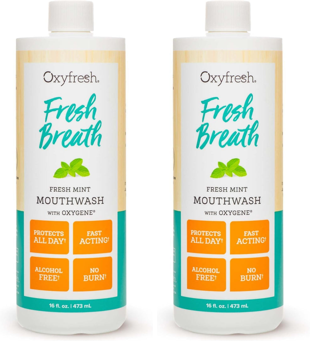 Oxyfresh Fresh Breath Fresh Mint Mouthwash bottle with mint flavor