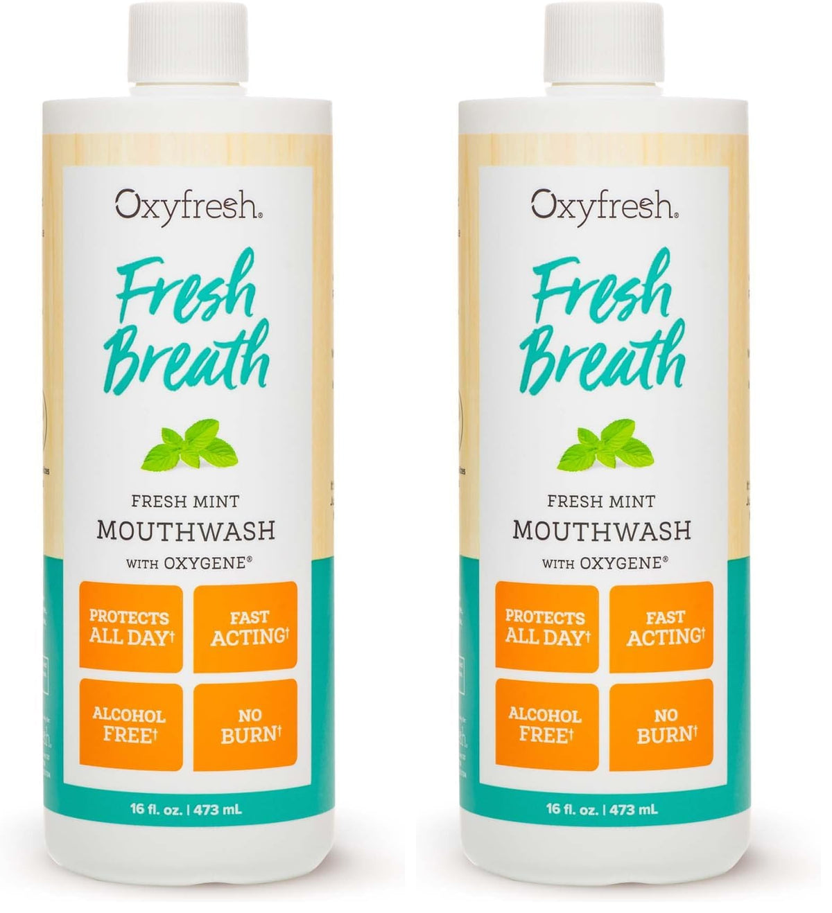 Oxyfresh Fresh Breath Fresh Mint Mouthwash bottle with mint flavor