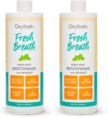 Oxyfresh Fresh Breath Fresh Mint Mouthwash bottle with mint flavor