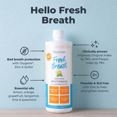 Back packaging view of the Oxyfresh Lemon Mint Mouthwash 3-pack