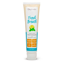 Oxyfresh Lemon Mint Toothpaste tube on white background