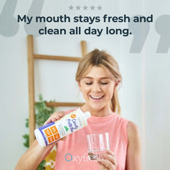 Oxyfresh Cavity Protection Mouthwash bottle close-up 16 oz