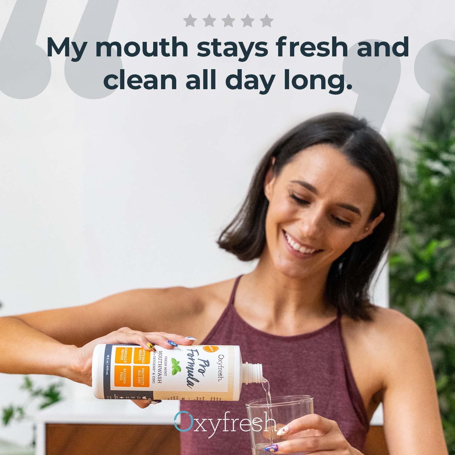 Side view of 1 gallon bottle of Oxyfresh Pro Formula Mouthwash