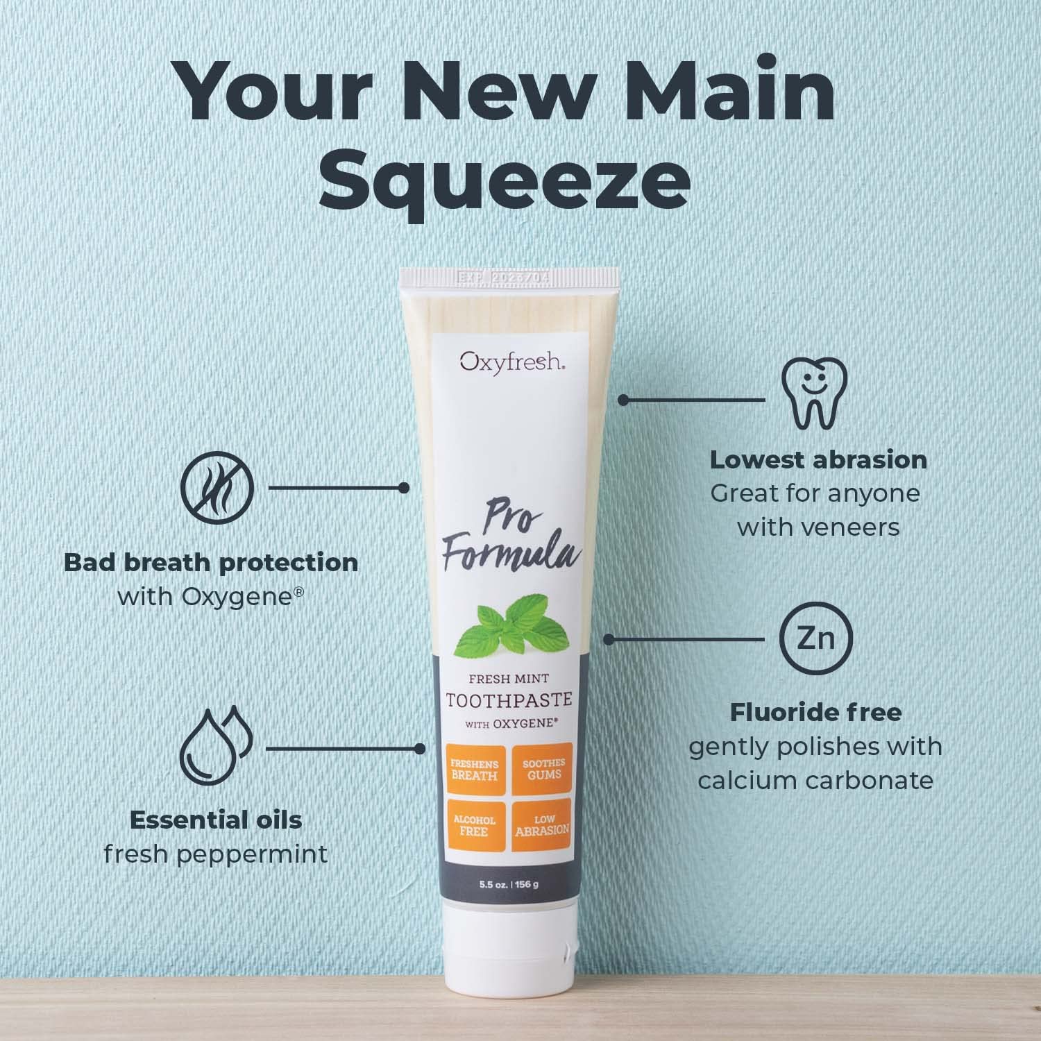 Close-up of toothpaste tube showing mint flavor label