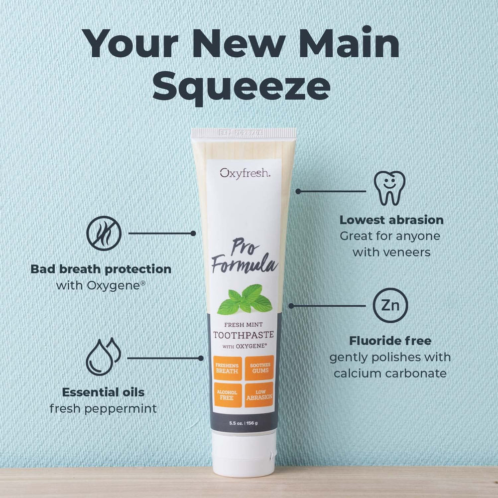 Close-up of toothpaste tube showing mint flavor label