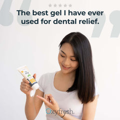 Applying dental gel to irritated gums